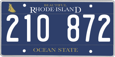 RI license plate 210872