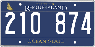 RI license plate 210874