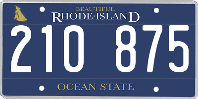 RI license plate 210875