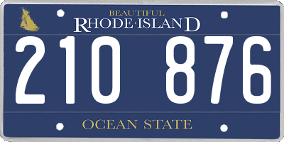 RI license plate 210876