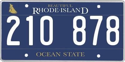 RI license plate 210878