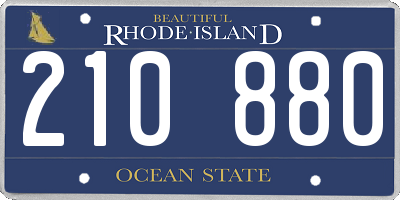 RI license plate 210880
