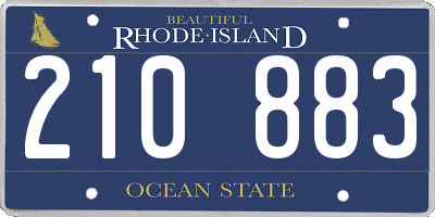 RI license plate 210883