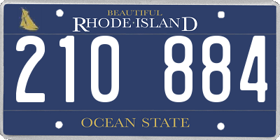 RI license plate 210884