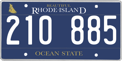 RI license plate 210885