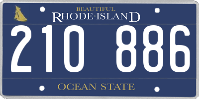 RI license plate 210886