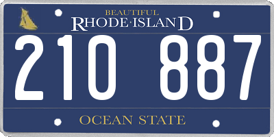 RI license plate 210887