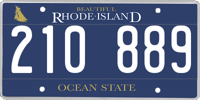 RI license plate 210889