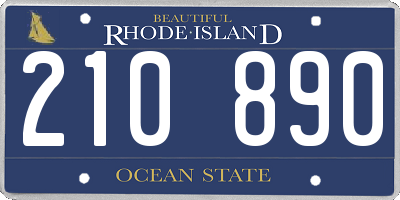 RI license plate 210890