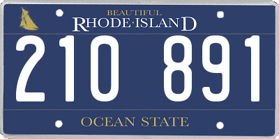 RI license plate 210891