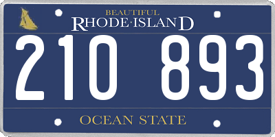 RI license plate 210893