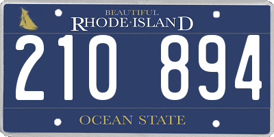 RI license plate 210894