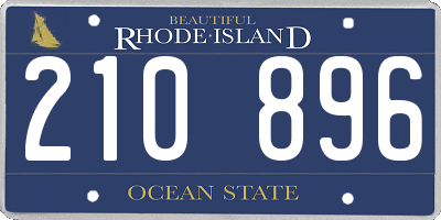 RI license plate 210896