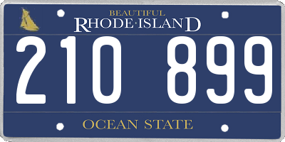 RI license plate 210899