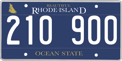 RI license plate 210900