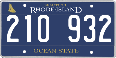 RI license plate 210932