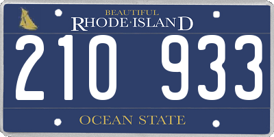 RI license plate 210933