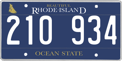 RI license plate 210934