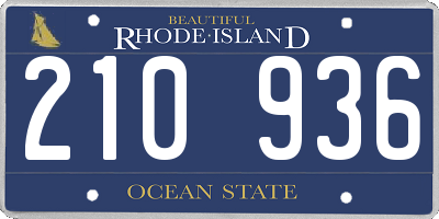 RI license plate 210936