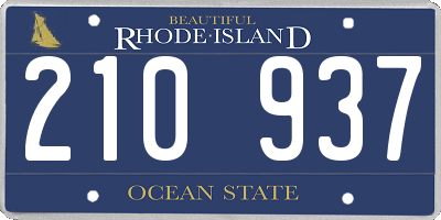 RI license plate 210937