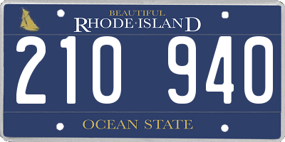 RI license plate 210940