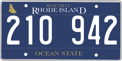 RI license plate 210942