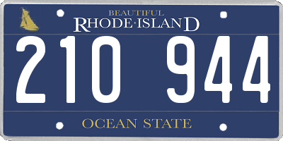 RI license plate 210944