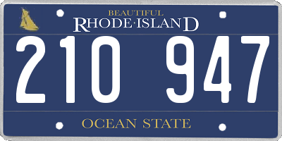 RI license plate 210947