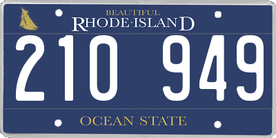 RI license plate 210949