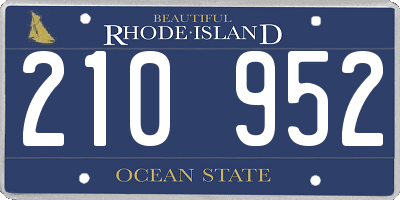 RI license plate 210952