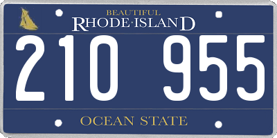 RI license plate 210955