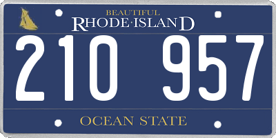 RI license plate 210957