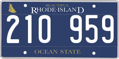 RI license plate 210959
