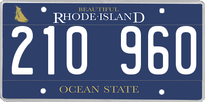 RI license plate 210960