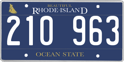 RI license plate 210963