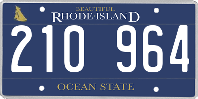 RI license plate 210964