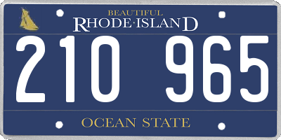 RI license plate 210965