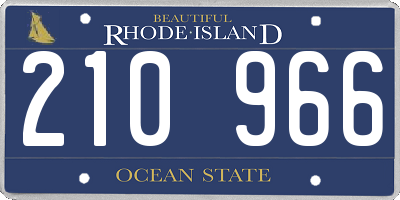 RI license plate 210966