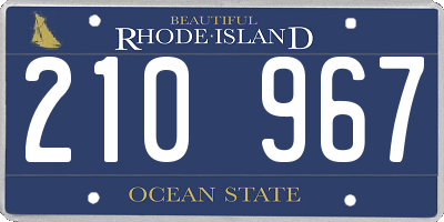 RI license plate 210967