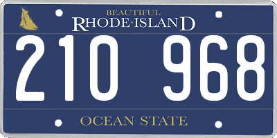 RI license plate 210968