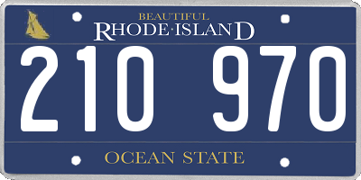 RI license plate 210970