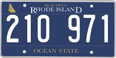 RI license plate 210971