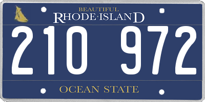 RI license plate 210972