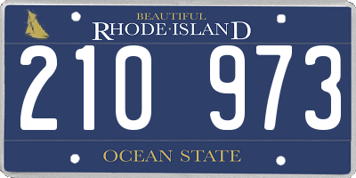 RI license plate 210973