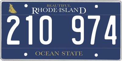 RI license plate 210974