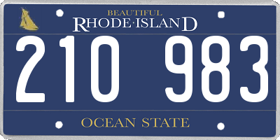 RI license plate 210983