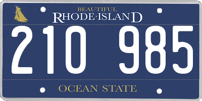 RI license plate 210985