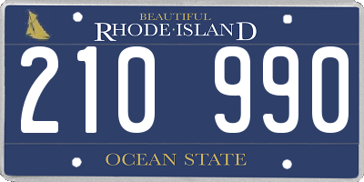 RI license plate 210990