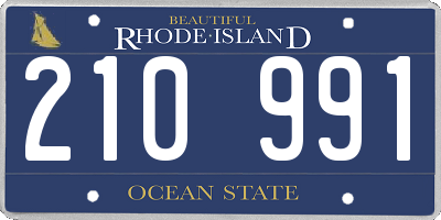 RI license plate 210991
