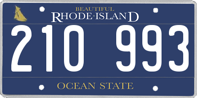 RI license plate 210993
